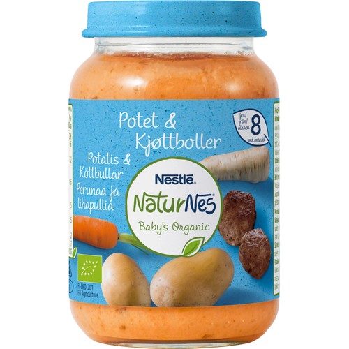 Barnmat Potatis & Köttbullar Ekologisk 8mån 190g Nestle
