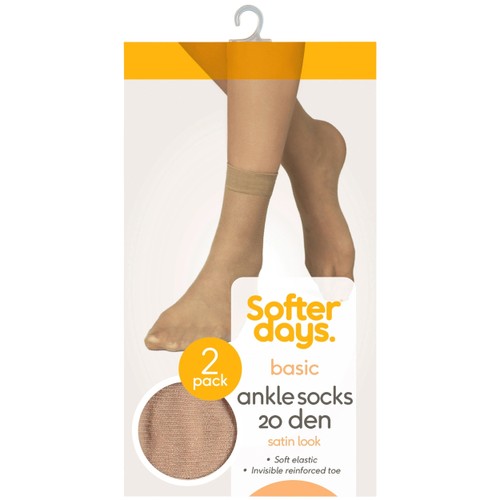 Ankelstrumpa 20den 36-41 2p beige Softer Days