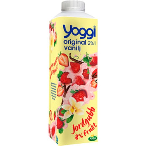 Yoghurt Original Jordgubb & vanilj 2% 1000g Yoggi