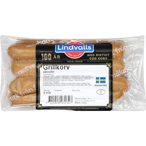 Grillkorv 400g Lindvalls chark