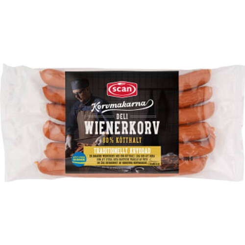 Wienerkorv Korvmakarna 80% Kötthalt 300g Scan