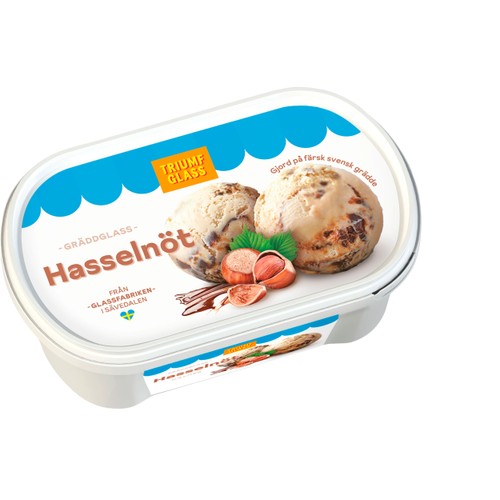 Gräddglass Hasselnöt 500ml Triumf Glass