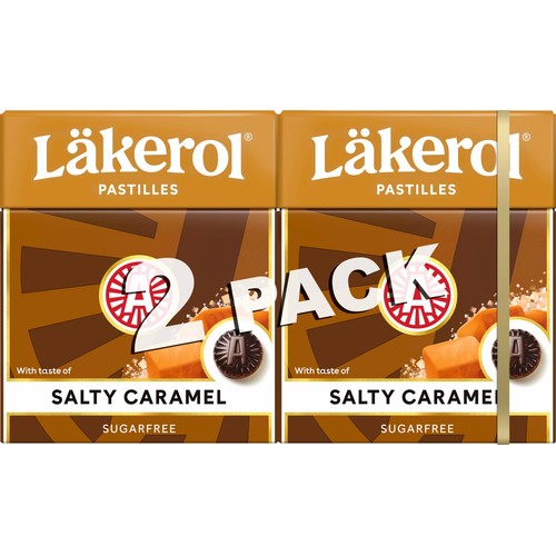 Halstabletter Salty caramel 2-p Sockerfri 50g Läkerol