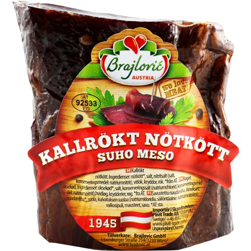 Oxkött Kallrökt meso ca 350g Brajlovic