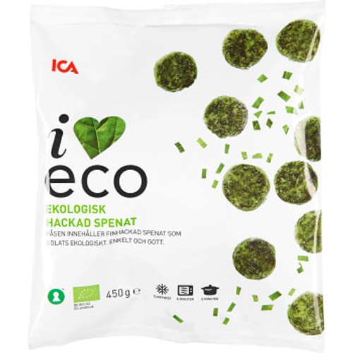 Hackad spenat Fryst Ekologisk 450g ICA I love eco