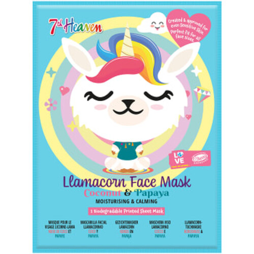 Ansiktsmask Llamacorn Face Mask 1-p 7th Heaven