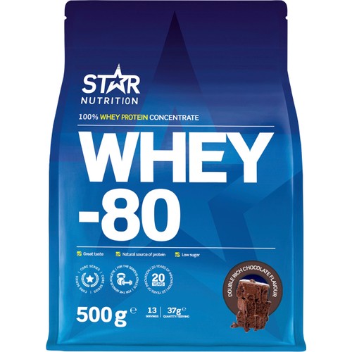 Proteinpulver Whey-80 Double Rich Chocolate 500g Star Nutrition