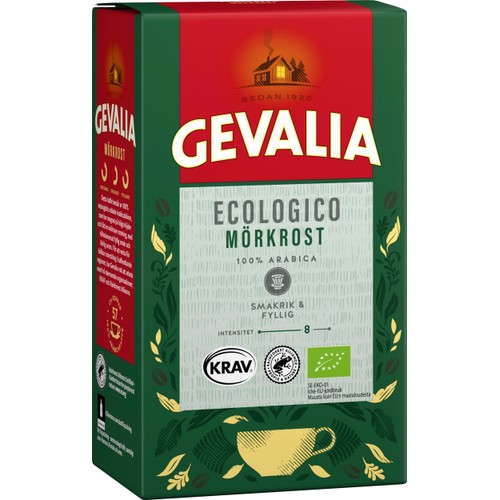 Bryggkaffe Ecologico Mörkrost 425g KRAV Gevalia
