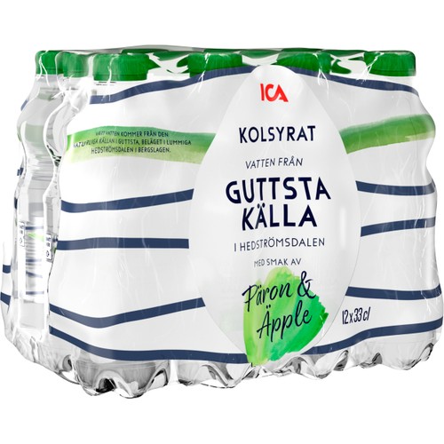 Vatten Kolsyrad Päron & äpple 33cl 12-p ICA