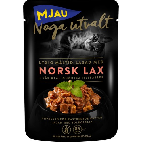 Kattmat Norsk Lax 85g Mjau