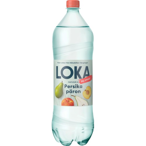 Kolsyrat vatten Persika/Päron 1.5l Loka