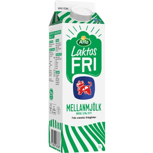 Mellanmjölkdryck Laktosfri 1,5% 1l Arla Ko