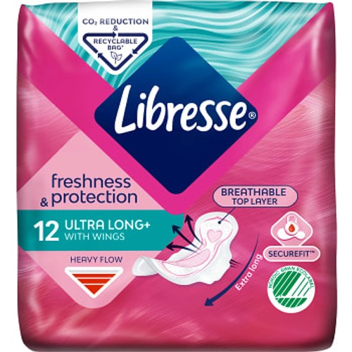 Binda Ultra thin Long med vingar 12-p Libresse
