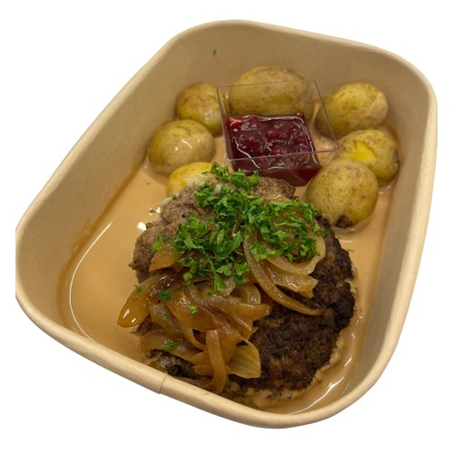 Pannbiff med lök och potatis