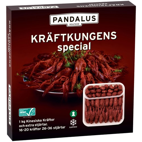 Kräftkungens special Fryst 1kg Pandalus