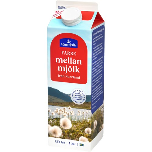 Mellanmjölk 1,5% 1000ml Norrmejerier