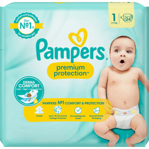 Blöjor Premium Protection New Baby Strl 1 2-5kg 24-p Pampers