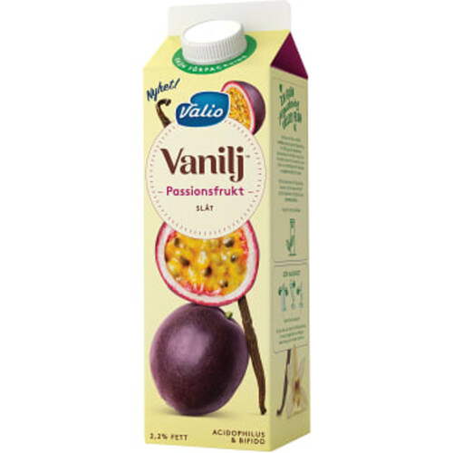 Vaniljyoghurt Passionsfrukt Slät 2,2% 1000g Valio