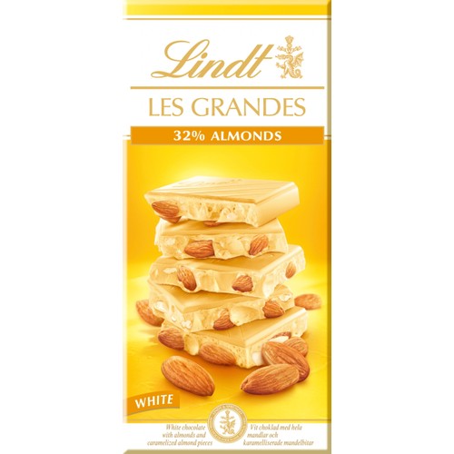 Chokladkaka LES GRANDES Vit Choklad Mandel 150g Lindt