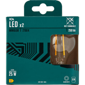 Led Miniglob E14 25W 2-Pack