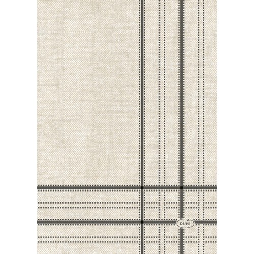 Servetter Mönstrade Linen Lines Black 20st Duni
