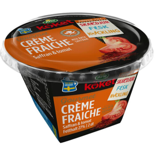 Crème fraiche Gourmet Saffran & tomat 29% 2dl Arla Köket