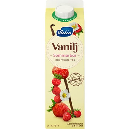 Vaniljyoghurt Sommarbär 2,1% 1000g Valio