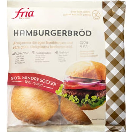 Hamburgerbröd Glutenfri Fryst 280g Fria