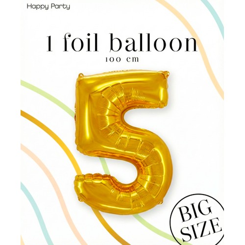 Folieb guld 5 100cm Happy Party
