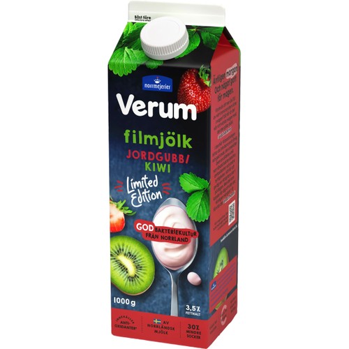 Filmjölk Jordgubb Kiwi 3,5% 1000g Verum®