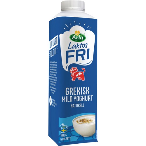 Grekisk Yoghurt Mild Naturell 6% Laktosfri 1000g Arla Ko®