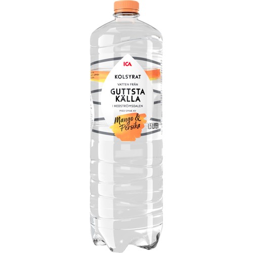 Vatten Kolsyrad Mango & persika 1,5l ICA