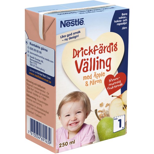 Välling Äpple & Päron Drickfärdig Från 1år 250ml Nestle
