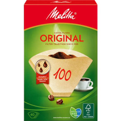 Kaffefilter Original Oblekt 100 40-p Miljömärkt Melitta