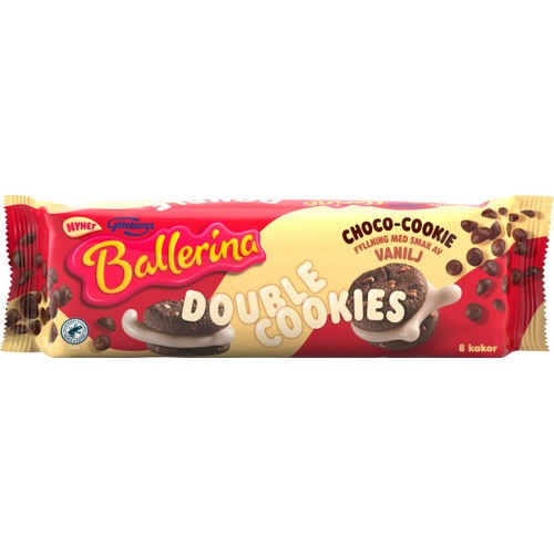 Double Cookies Vanilj 168g Ballerina