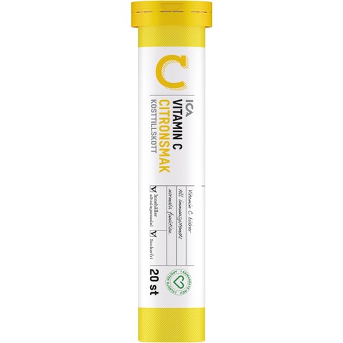 Vitamin C Citron Kosttillskott brustablett 20st ICA Hjärtat