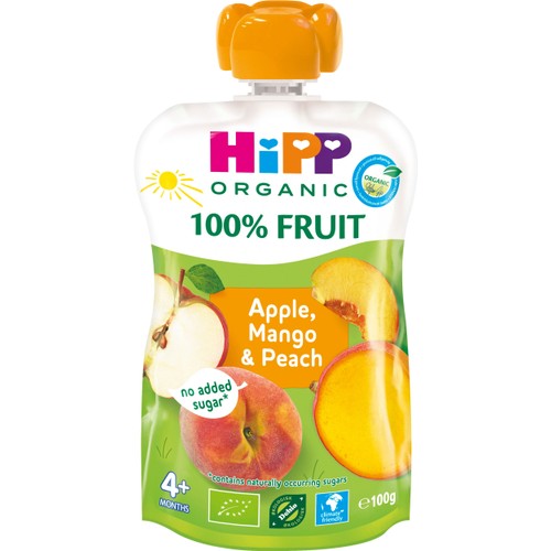 Smoothie Hippis Äpple mango & persika 4mån Ekologisk 100g HiPP