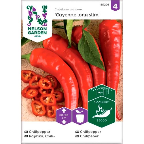 Chilipeppar Cayenne Long Slim 1-p Nelson Garden