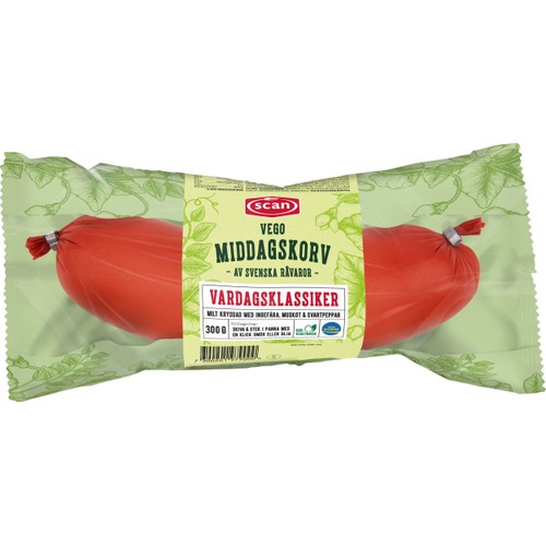 Middagskorv vego ovo milt kryddad 300g Scan