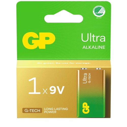 Batteri GP Ultra Alkaline 9V/6LF22 1st GP