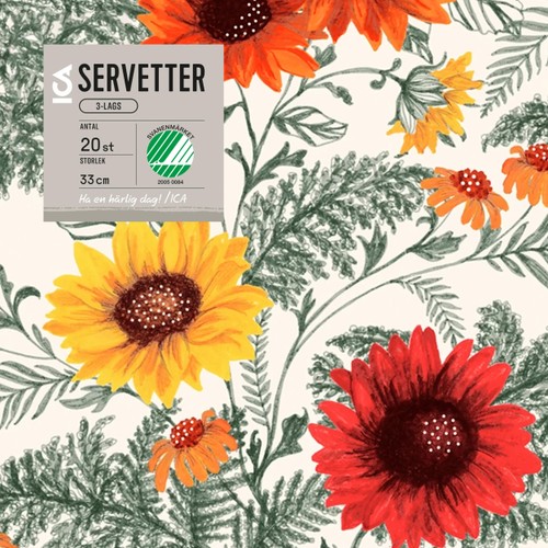 Servett 33cm Sun 20-p ICA