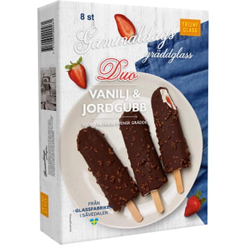 Glass Duo Vanilj/Jordgubb 8-p Triumf Glass