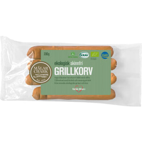 Grillkorv Skinnfri Ekologisk KRAV 200g Mälarchark