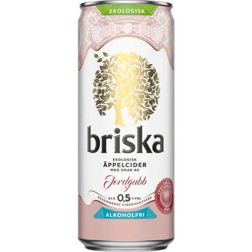 Cider Jordgubb Alkoholfri 0,5% EKO 33cl Briska