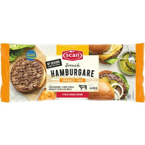 Hamburgare ostekt 130g 4-p Scan