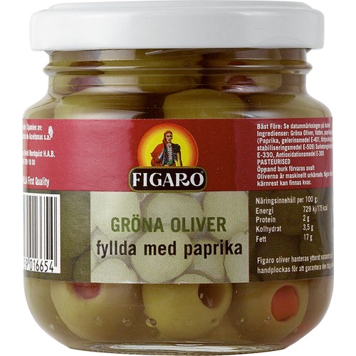 Oliver Gröna med Pimiento 140g Figaro
