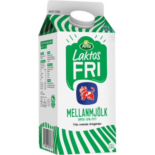 Mellanmjölkdryck 1,5% Laktosfri 1,5l Arla Ko®