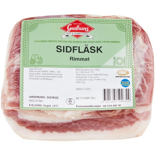 Sidfläsk Rimmat ca 400g Gudruns