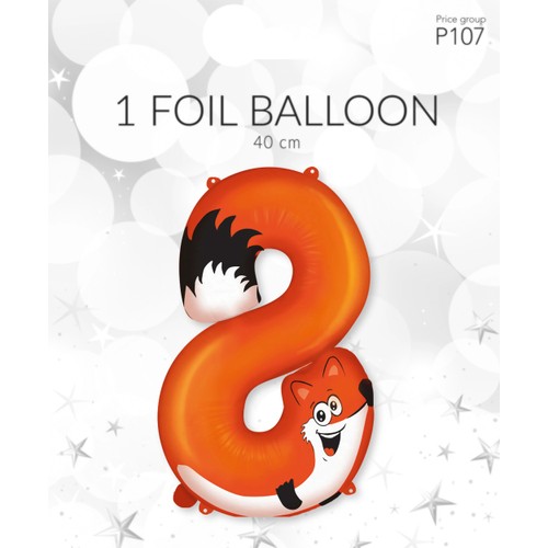 Folieb djur 8 40cm Happy Party