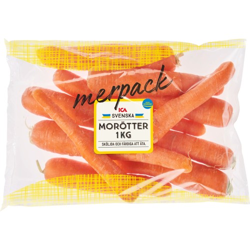 Tvättade morötter 1kg Klass 1 ICA